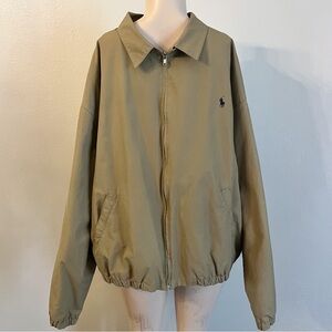 Vintage Polo by Ralph Lauren Harrington Tan Full Zip Jacket Coat Plaid Lined XXL